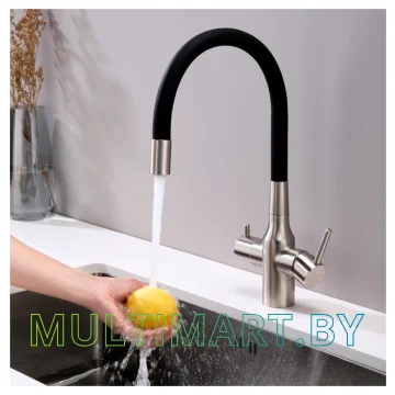 Смеситель Paulmark Salix Sa213419-NI (черный/никель) картинка 3